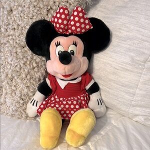 Vintage DISNEY WORLD Red Polka Dot Minnie Mouse Plush
